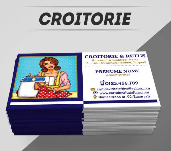 modele carti de vizita croitorie, atelier retus, modificari haine, perdele, reparatii fermuare, marochinarie