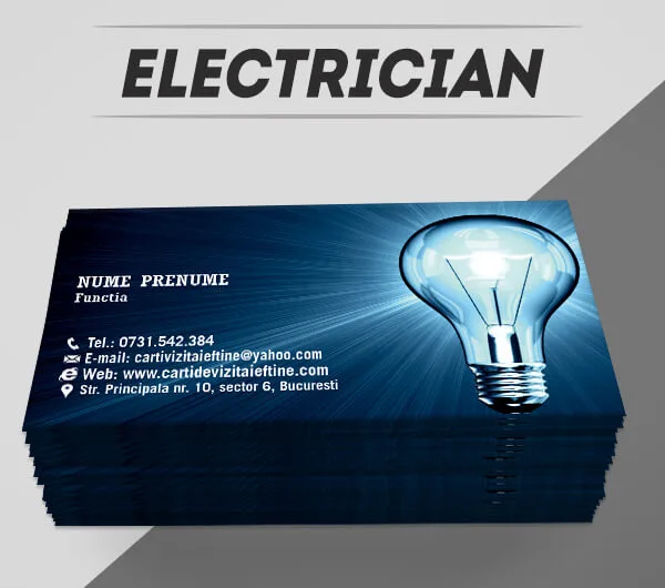 modele carti de vizita electrician, reparatii electrice, instalatii electrice