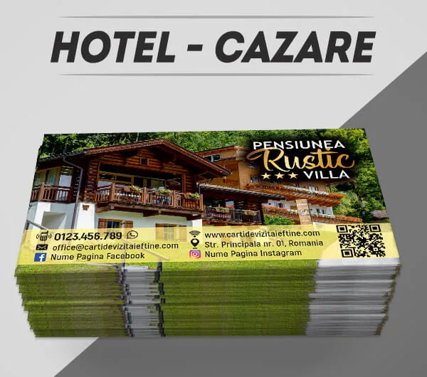 modele carti de vizita hotel, cazare, pensiune, cazare la munte, cazare la mare, demipensiune, motel