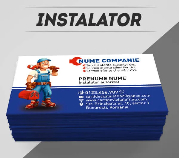 modele carti de vizita instalator, instalatii sanitare, reparatii in casa