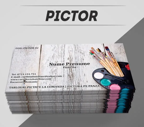 Modele Carti de vizita pictor, artist plastic, pictura la comanda, pictura in ulei, pictura acrilica, pictura pe panza, carti de vizita