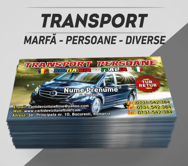 modele carti de vizita transport, curierat, transport marfa, transport persoane, transport moloz, nisip, pietris, pamanat, gunoi menajer, carti de vizita