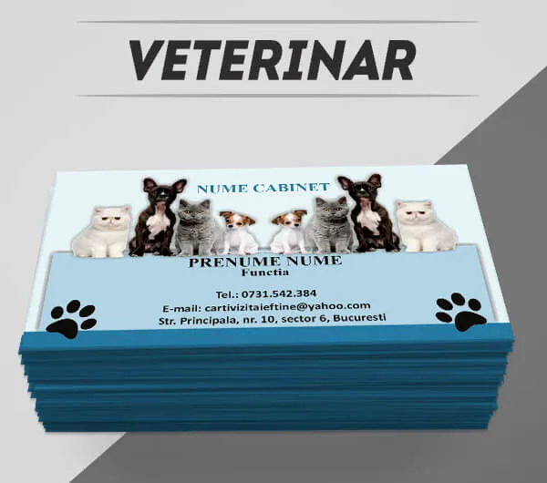 modele carti de vizita veterinar, cabinet veterinar, animale, suplimente, clinica veterinara, carti de vizita